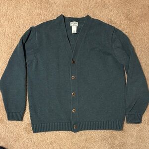 L.L. Bean Men's Deep Green Cardigan Sweater